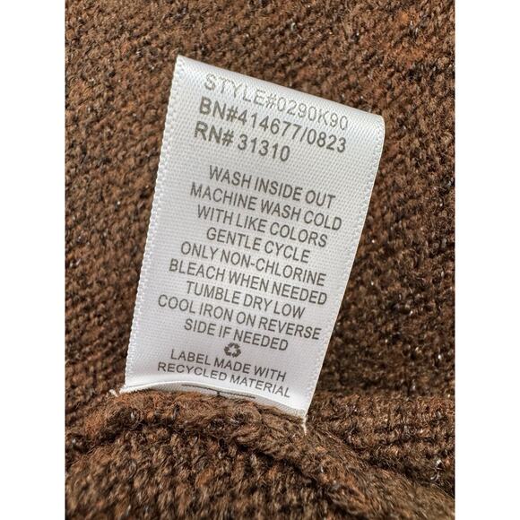 Fortune Ivy Womens Open Cardigan Size Large Artsy Boho Color Block Brown Sweater - Picture 10 of 11